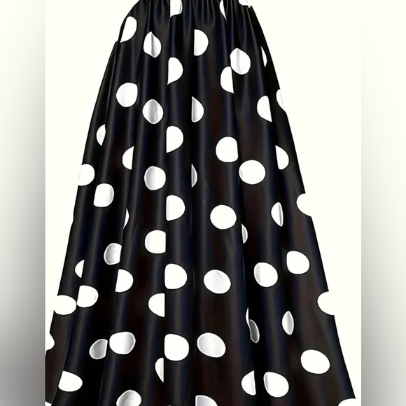 Retro High Waist Polka Dot Skirt Retro A-Line Polka Dot Skirt - High-Rise. - Picture 3 of 3